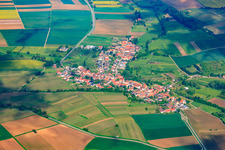 Aerial photograpy of Cloud over village in Erlenbachtal in Oberhausen in the state Rhineland-Palatinate, Germany