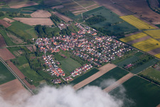 Village view in Barbelroth in the state Rhineland-Palatinate, Germany from above