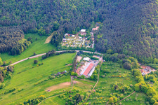 Aerial view of Camp at the youth campsite-Hauenstein in Hauenstein in the state Rhineland-Palatinate, Germany