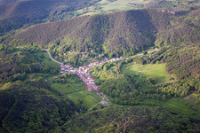 Oblique view of Village view in Dimbach in the state Rhineland-Palatinate, Germany