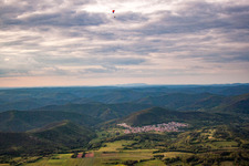 Place in the Palatinate Forest from the south in Wernersberg in the state Rhineland-Palatinate, Germany