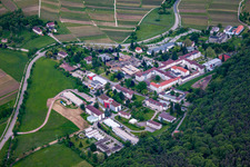 Pfalzklinik Landeck in Klingenmünster in the state Rhineland-Palatinate, Germany seen from a drone