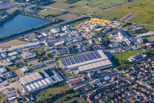 Aerial view of Daimlerstr industrial area in Malsch in the state Baden-Wuerttemberg, Germany