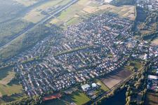 District Bruchhausen in Ettlingen in the state Baden-Wuerttemberg, Germany out of the air