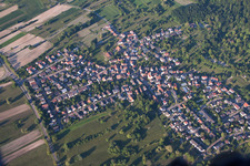 Oblique view of District Oberweier in Ettlingen in the state Baden-Wuerttemberg, Germany