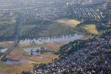 Bird's eye view of District Rüppurr in Karlsruhe in the state Baden-Wuerttemberg, Germany