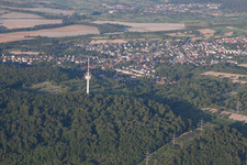District Grünwettersbach in Karlsruhe in the state Baden-Wuerttemberg, Germany from the drone perspective