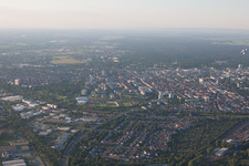 From the south in the district Weiherfeld-Dammerstock in Karlsruhe in the state Baden-Wuerttemberg, Germany