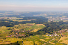 Village - view on the edge of agricultural fields and farmland in Zepfenhan in the state Baden-Wurttemberg, Germany