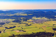 View from the north in the district Schörzingen in Schömberg in the state Baden-Wuerttemberg, Germany