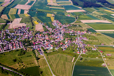 Village - view on the edge of agricultural fields and farmland in Wittershausen in the state Baden-Wurttemberg, Germany