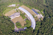Aerial photograpy of Administrative building of the State Authority Zweckverband Bodensee-Wasserversorgung in Ueberlingen in the state Baden-Wurttemberg, Germany