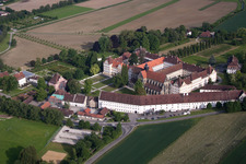 Aerial photograpy of School building of the Schule Schloss Salem on Schlossbezirk in the district Stefansfeld in Salem in the state Baden-Wurttemberg