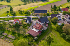 Aerial view of In the zinc in the district Taisersdorf in Owingen in the state Baden-Wuerttemberg, Germany
