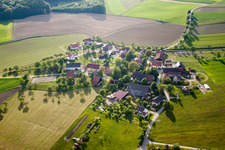 Aerial view of Village view in the district Herdwangen in Herdwangen-Schönach in the state Baden-Wuerttemberg, Germany