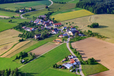 Aerial view of Rother Street in the district Rast in Sauldorf in the state Baden-Wuerttemberg, Germany