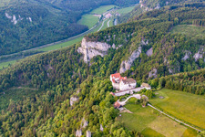 Oblique view of Danube Gorge in Leibertingen in the state Baden-Wuerttemberg, Germany