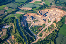 Aerial view of Quarry Walzbachtal in the district Wössingen in Walzbachtal in the state Baden-Wuerttemberg, Germany