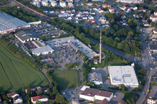 Building of the shopping center Kaufland und Toom Baumarkt in the district Diedelsheim in Bretten in the state Baden-Wurttemberg