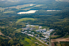 Fraunhofer Institute in the district Grötzingen in Karlsruhe in the state Baden-Wuerttemberg, Germany from above