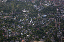 District Durlach in Karlsruhe in the state Baden-Wuerttemberg, Germany from the plane