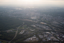 District Oststadt in Karlsruhe in the state Baden-Wuerttemberg, Germany from the drone perspective