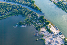 Camping at the mouth of the Murg in Steinmauern in the state Baden-Wuerttemberg, Germany