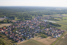 Aerial view of Niederrœdern in the state Bas-Rhin, France