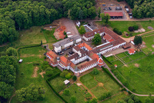 Horse boarding at Liebfrauenberg Monastery in Bad Bergzabern in the state Rhineland-Palatinate, Germany out of the air