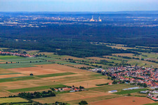 Schoßberghof from the west in Minfeld in the state Rhineland-Palatinate, Germany
