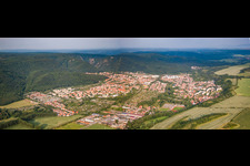 Town View of the streets and houses of the residential areas in Thale in the state Saxony-Anhalt, Germany