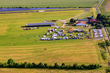Paramotors at the airfield Ballenstedt in the district Asmusstedt in Ballenstedt in the state Saxony-Anhalt, Germany