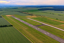 Runway of Magdeburg Airport Cochstedt in the district Cochstedt in Hecklingen in the state Saxony-Anhalt, Germany