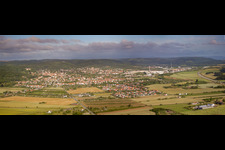 Aerial view of Town View of the streets and houses of the residential areas in the district Altenbrak in Blankenburg (Harz) in the state Saxony-Anhalt