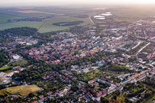 Aerial view of Westendorf in Halberstadt in the state Saxony-Anhalt, Germany