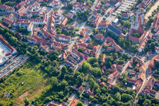 Aerial view of Church of Our Lady in Halberstadt in the state Saxony-Anhalt, Germany