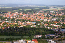 Oblique view of Quedlinburg in the state Saxony-Anhalt, Germany