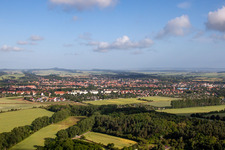 Aerial photograpy of From the southeast in Quedlinburg in the state Saxony-Anhalt, Germany