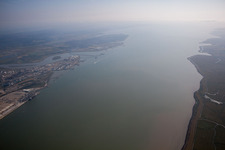Thames estuary at Shell Haven in Shell Haven in the state England, Great Britain
