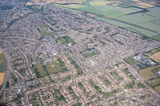 Aerial view of Fobbing in the state England, Great Britain