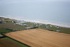 Aerial view of Atwick in the state England, Great Britain