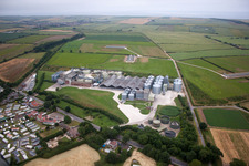 Aerial view of Bempton in the state England, Great Britain
