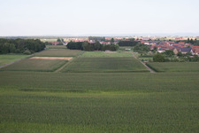 Schleithal in the state Bas-Rhin, France seen from a drone