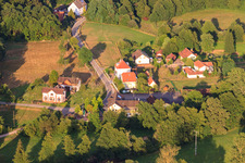 Aerial photograpy of Bienwaldmühle in Scheibenhardt in the state Rhineland-Palatinate, Germany