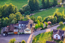 Aerial photograpy of Waldgasthof Bienwaldmühle in Scheibenhardt in the state Rhineland-Palatinate, Germany