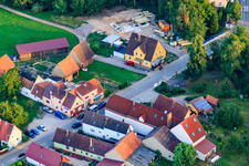 Aerial view of Lauter Bridge in Scheibenhardt in the state Rhineland-Palatinate, Germany