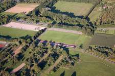 Aerial view of Sports fields SV Sinzheim eV in Sinzheim in the state Baden-Wuerttemberg, Germany