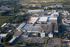 Oblique view of Industrial area in the district Vimbuch in Bühl in the state Baden-Wuerttemberg, Germany