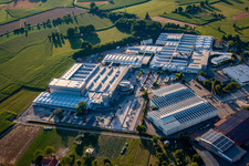 Aerial view of Industrial and commercial area of Fischer Edelstahlrohre GmbH in Achern in the state Baden-Wurttemberg, Germany