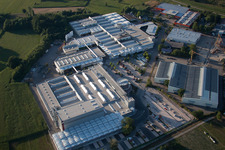 Aerial photograpy of Industrial and commercial area of Fischer Edelstahlrohre GmbH in Achern in the state Baden-Wurttemberg, Germany